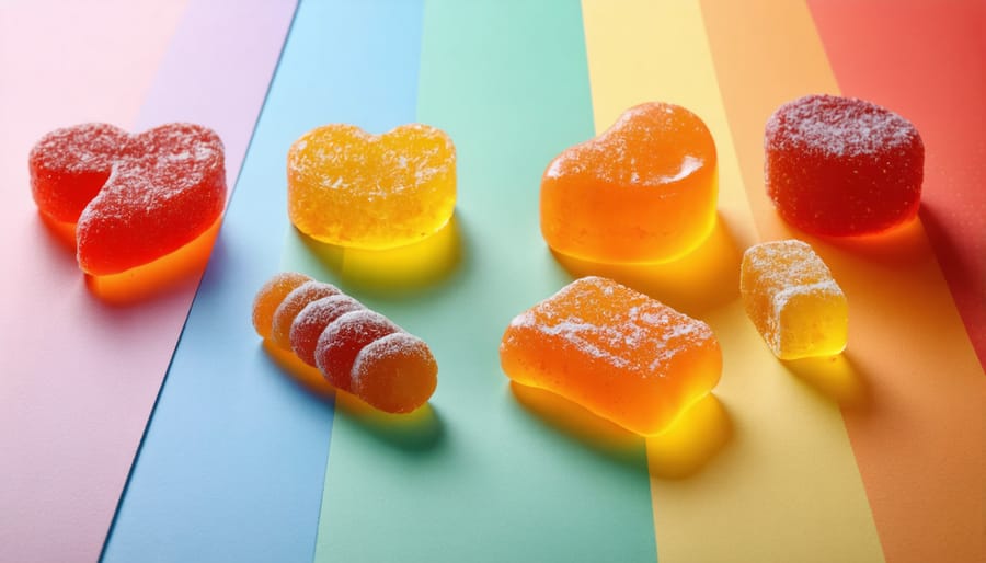 An assortment of freeze-dried candies in various colors, symbolizing diversity and vibrancy